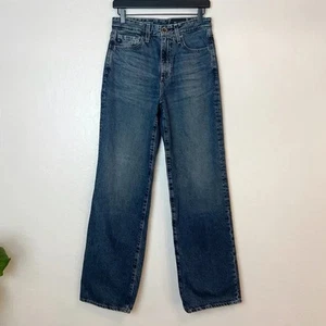 Jeans donna AG ADRIANO GOLDSCHMIED taglia 26 lavaggio scuro Kora vita alta gamba larga - Foto 1 di 12