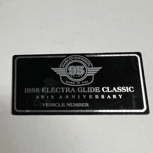 Original 1998 Harley Davidson 95th Anniversary Electra Glide Classic Vin Plate - Bild 1 von 7