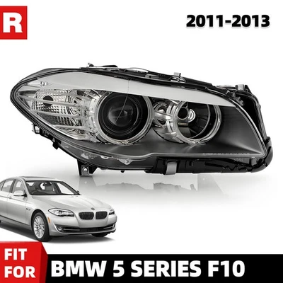 Halogen Headlight For 2011-2013 BMW 5 Series w/ Bulb w/o Auto Adjust Right Side Foto 1 de 4
