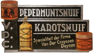 VDC PEPERMUNTSNUIF KAROTSNUIF, VAN DER CRUYSSEN DENZE BELGA TABACCO TABACCO DA FIUTO INSEGNA - Foto 1 di 17