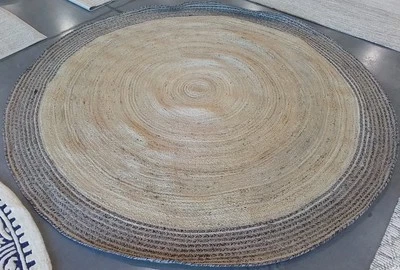 IVORY / STEEL GREY 8'-0" x 8'-0" Flaw in Rug Reduced Price 1172780548 CAP204C-8R - Image 1 of 4