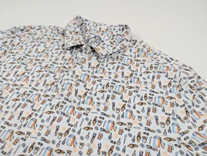 Burlebo Performance Polo Shirt Men's XL Crawfish Boil Drinks All Over Print - Picture 1 of 11