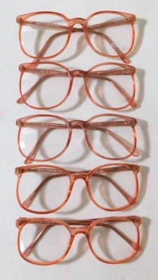 Vintage 5 Pc. Lot ELITE OPTICAL Kingston Pink 56/21 P3 Eyeglass Frame NOS #G8 - Image 1 of 4
