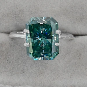 9.60 Ct Radiant Cut Certified Blue Diamond Ring - Picture 1 of 12