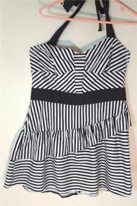 MISSES/TEENS SUMMER DRESS SIZE XX-LARGE ADORABLE BLACK WHITE STRIPES MIXXOLOGY - Picture 1 of 4