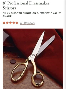 8" Professional Dressmaker Scissorssilky smooth function & exceptionally sharp - Picture 1 of 3
