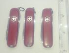 Lot Of 3 Used Victorinox SD Swiss Army Knives(red)