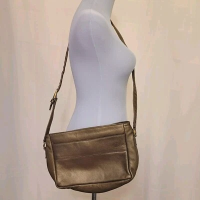 SAS Rose Gold Pebble Grain Leather Shoulder Bag Purse Adjustable Strap - Image 1 of 4