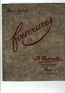 catalogue Ch. RUPRECHT fourrures hiver 1923 Paris KOSSUTH Fourreurs Pelletiers - Picture 1 of 5