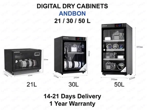 DRY CABINET ANDBON 21L, 30L, 50L camera lens electronic Storage box Dehumidifier - Picture 1 of 8