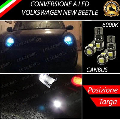 COPPIA LUCI DI POSIZIONE + LUCI TARGA 5 LED CANBUS VW NEW BEETLE FINO AL 06/2005 - Immagine 1 di 3