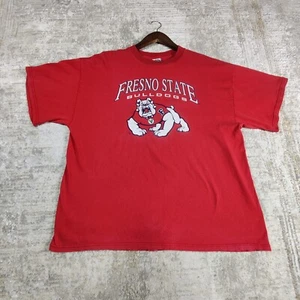 Vintage Fresno State Bulldogs T-Shirt Mens XL Red Logo Graphic Short Sleeve Tee - Picture 1 of 11