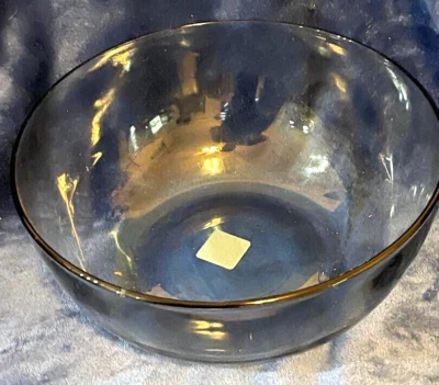 New Vintage Large Size Anchor Hocking Blue Glass Bowl, Salad Bowl, Fruit Bowl - Image 1 of 4