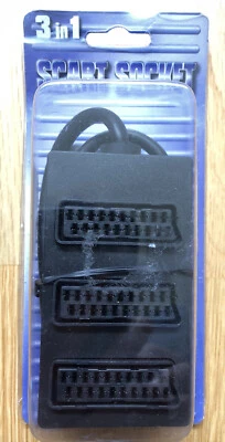 3 Way Scart Lead/Cable/Wire Splitter Box Use 3 Devices in 1 Socket New - Image 1 of 4