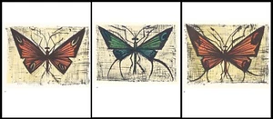 Three 1967 Bernard Buffet "Papillon" (Butterfly) Lithographs - Picture 1 of 4