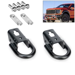 Fit for 2009-2021 Ford F150 F-150 Black Tow Hooks w/ Hardware Accessories - Picture 1 of 8