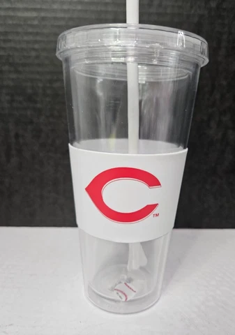 MLB Cincinnati Reds Boelter 22 oz Straw Top Travel Tumbler Licensed - NEW Cover