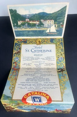 Vintage Menu Postcard 1931 Hotel St. Catherine, Catalina Island Ca. 7/29/31 - Image 1 of 4