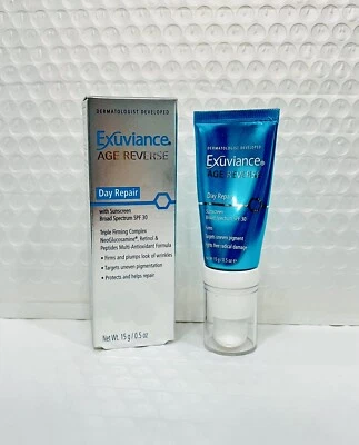 EXUVIANCE Age Reverse Day Repair SPF 30 Sunscreen 15g Retinol & Peptides New - Image 1 of 4