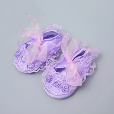 Recién Nacido Regalo Bebé Niña Cuna Zapatos Infante Princesa Boda Fiesta Vestido Zapatos 0-18 Foto 1 de 4