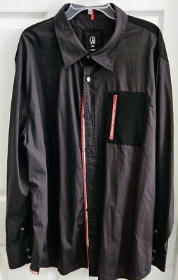 Hombre Negocios o Informal Manga Larga Abotonada Talla 4XL, Nuevo/Negro Por Cavi Foto 1 de 4