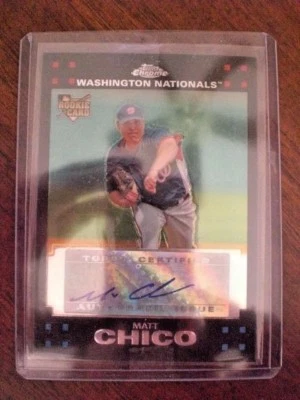 Matt Chico 2007 Topps Chrome rookie autograph Washington Nationals - Image 1 of 3
