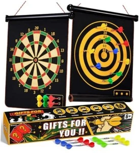 Magnetic Dart Board for Kids, Outdoor Kids Games Double Sided Dartboard Set - Picture 1 of 7