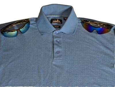 Camisas polo de golf Ashworth para hombre grandes manga corta parte inferior secado rápido cuello   Foto 1 de 4