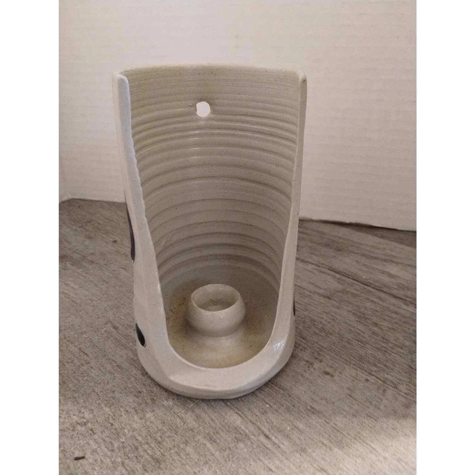 Candelabro colonial Williamsburg Pottery esmalte de sal hoja azul ~ EE. UU. Foto 1 de 4