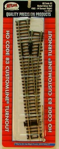 NEW HO Atlas Custom Line 562 #4 Manual Right Hand Turnout Code 83 Snap Track - Picture 1 of 1