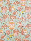 Vtg Gift Wrapping Paper American Greetings Easter Bunny w/Egg Mint Green 8 Sq Ft