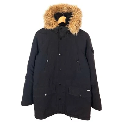 CARHARTT Hombres Parka Chaqueta Talla M Con Capucha Aislada Negro Cremallera ... - Imagen 1 de 4