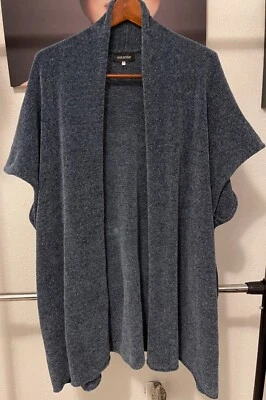 Chaqueta Suéter Eskandar O/S Larga Azul 100% Seda Chenilla Tabardo  Foto 1 de 4