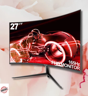 Gawfolk 27 pulgadas Curved Gaming Monitor 144Hz/165Hz, PC Pantalla Full HD 1080P