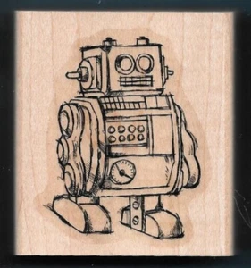 ROBOT SCI-FI ROBOTICS Rosie CLASSIC TOY Hobby NEW Stampin Up! Wood RUBBER STAMP - Picture 1 of 2