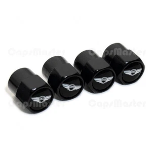 4pcs Hex Fit Genesis Car Wheels Tire Air Valve Caps Stem Dust Cover Decor Black - Picture 1 of 5