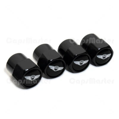 4pcs Hex Fit Genesis Car Wheels Tire Air Valve Caps Stem Dust Cover Decor Black - Image 1 of 4