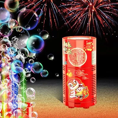 IVTIVFU Feuerwerk Seifenblasenmaschine (13 Löcher mit 80ml Seifenblasenlösung)