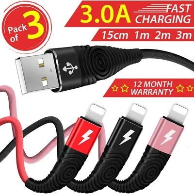 Fast Charging USB Data Cable Charger Lead For iPhone 14 13 12 11 XR X XS MAX 7 8 - Image 1 of 4