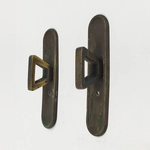 Vintage/Antique Brass Backplates with Ring Key Pulls Lot Of 2 - Picture 1 of 10