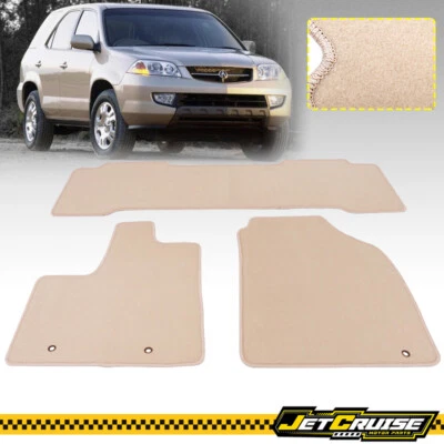 Fits 01-06 Acura MDX Nylon Car Floor Mats Carpet Front & Rear Beige 3PC - Image 1 of 4