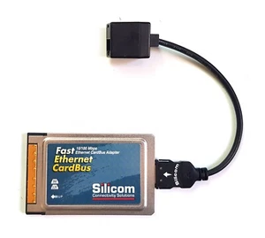 SILICOM CardBus PC Card 32bit 100/10M PCMCIA II Ethernet Card - Picture 1 of 5