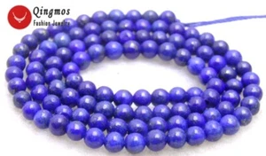 6mm Blue Round Natural Lapis Lazuli Loose Beads for Jewelry Making DIY 15" lo628 - Picture 1 of 2