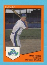 1989 Minor League Matt Franco -- Charleston Wheelers -- Box 183