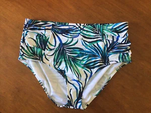 Sonnet Shores Mujer Estampado Hojas Cintura Alta Bikini Traje de Baño Parte Inferior Talla 22W - Imagen 1 de 6