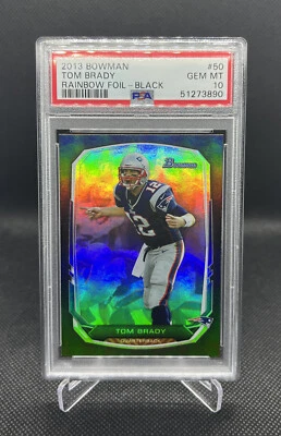 Bowman Tom Brady Black Rainbow Foil #50 Patriots 2013 PSA 10 Foto 1 de 2