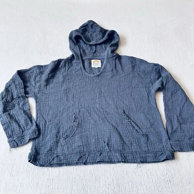 C&C California Pullover Hoodie Sz M Gauzy Lightweight Beachy Kangaroo Pouch Blue - Image 1 of 4