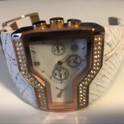 Reloj Puma oro rosa, cuero blanco Foto 1 de 4