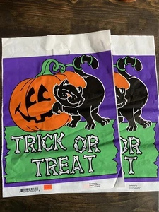 Bolso gigante de truco o trato vintage de Halloween de lujo con estampado calabaza gato negro - Imagen 1 de 4