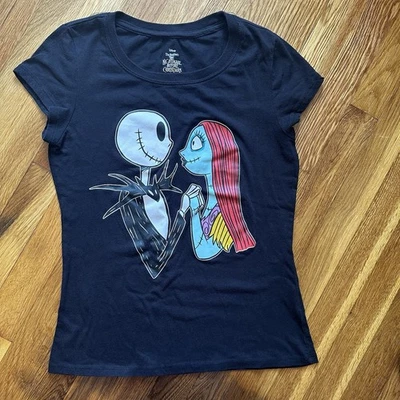 Disney The Nightmare Before Christmas Black Girls Shirt Size Large Short Sleeve - Image 1 of 4